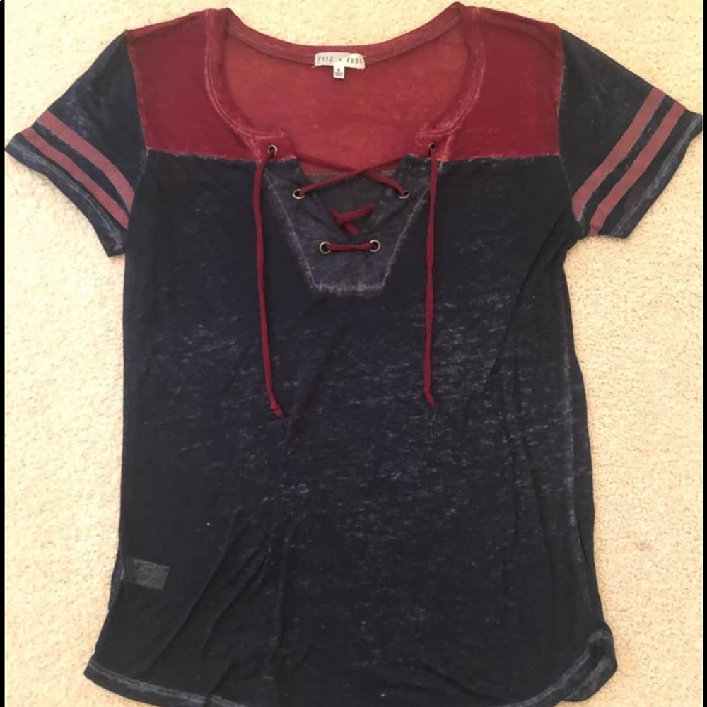 V-neck lace up top